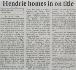 Match Report: Middlesbrough vs Luton Town FC (30th Apr 1995)