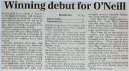 Match Report: Luton Town FC vs Norwich City (13th Aug 1995)