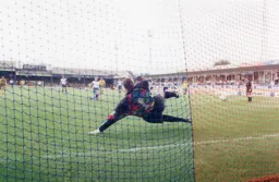 Bryan Gunn is sent the wrong way