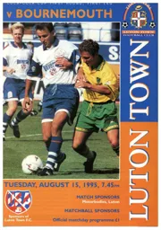 Programme: Luton Town FC vs Bournemouth (15th Aug 1995)