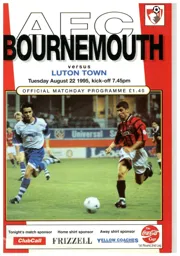 Programme: Bournemouth vs Luton Town FC (22nd Aug 1995)