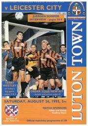 Programme: Luton Town FC vs Leicester City (26th Aug 1995)