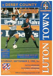Programme: Luton Town FC vs Derby County (2nd Sep 1995)