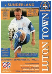 Programme: Luton Town FC vs Sunderland (16th Sep 1995)