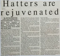 Match Report: Luton Town FC vs Portsmouth (30th Sep 1995)