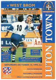 Programme: Luton Town FC vs West Bromwich Albion (14th Oct 1995)