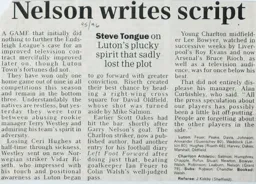 Match Report: Luton Town FC vs Charlton Athletic (29th Oct 1995)