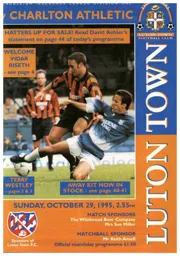 Programme: Luton Town FC vs Charlton Athletic (29th Oct 1995)