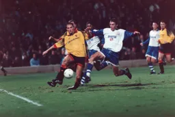 Vidar Riseth tries to get his toe to the ball