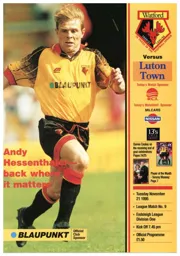 Programme: Watford vs Luton Town FC (21st Nov 1995)