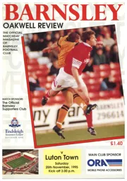 Programme: Barnsley vs Luton Town FC (25th Nov 1995)