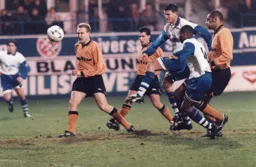 Paul McLaren shoots but sees his effort saved