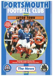 Programme: Portsmouth vs Luton Town FC (16th Dec 1995)