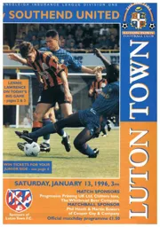 Programme: Luton Town FC vs Southend United (13th Jan 1996)