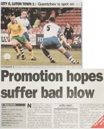 Match Report: Norwich City vs Luton Town FC (20th Jan 1996)