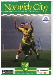 Programme: Norwich City vs Luton Town FC (20th Jan 1996)
