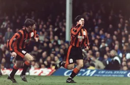 Tony Thorpe about to be congratulated by Graham Alexander on his goal