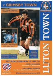 Programme: Luton Town FC vs Grimsby Town (10th Feb 1996)