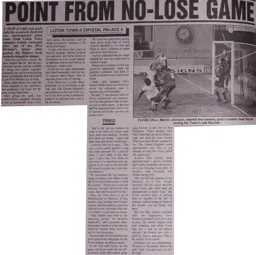 Match Report: Luton Town FC vs Crystal Palace (2nd Mar 1996)