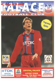 Programme: Crystal Palace vs Luton Town FC (19th Mar 1996)