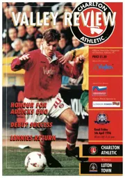 Programme: Charlton Athletic vs Luton Town FC (5th Apr 1996)