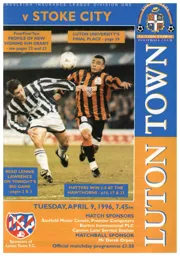 Programme: Luton Town FC vs Stoke City (9th Apr 1996)