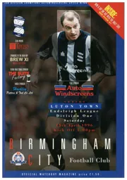 Programme: Birmingham City vs Luton Town FC (13th Apr 1996)