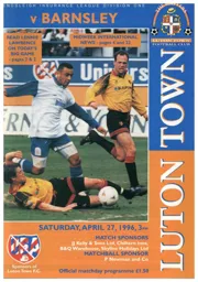 Programme: Luton Town FC vs Barnsley (27th Apr 1996)