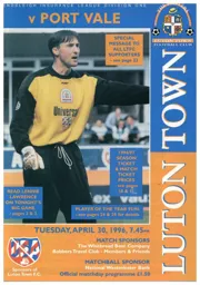 Programme: Luton Town FC vs Port Vale (30th Apr 1996)
