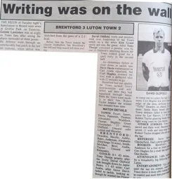 Match Report: Brentford vs Luton Town FC (24th Aug 1996)