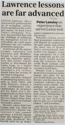 Match Report: Luton Town FC vs Peterborough United (19th Oct 1996)