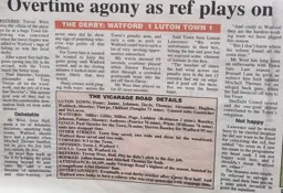 Match Report: Watford vs Luton Town FC (29th Oct 1996)