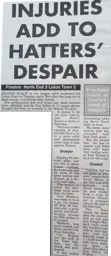 Match Report: Preston North End vs Luton Town FC (19th Nov 1996)