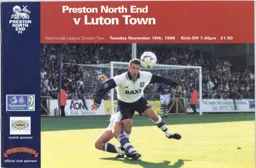 Programme: Preston North End vs Luton Town FC (19th Nov 1996)