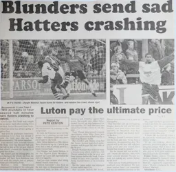 Match Report: Bournemouth vs Luton Town FC (30th Nov 1996)