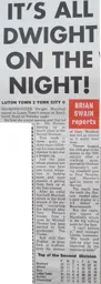 Match Report: Luton Town FC vs York City (3rd Dec 1996)