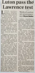 Match Report: Luton Town FC vs Crewe Alexandra (14th Dec 1996)