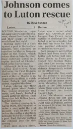 Match Report: Luton Town FC vs Bolton Wanderers (21st Jan 1997)
