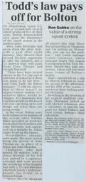Match Report: Bolton Wanderers vs Luton Town FC (25th Jan 1997)