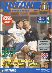 Programme: Luton Town FC vs Watford (27th Jan 1997)