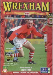 Programme: Wrexham vs Luton Town FC (12th Mar 1997)