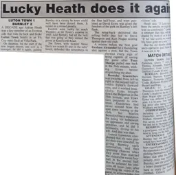 Match Report: Luton Town FC vs Burnley (17th Aug 1996)