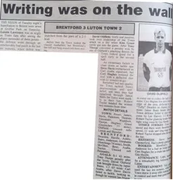 Match Report: Brentford vs Luton Town FC (24th Aug 1996)