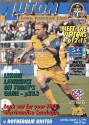 Programme: Luton Town FC vs Rotherham United (31st Aug 1996)