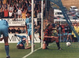 David Oldfield scores the only goal of the game to start off our incredible record at Adams Park
