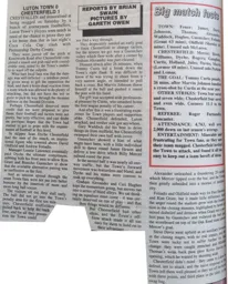 Match Report: Luton Town FC vs Chesterfield (14th Sep 1996)