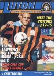 Programme: Luton Town FC vs Chesterfield (14th Sep 1996)