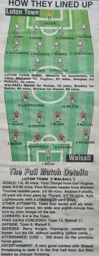 Match Report: Luton Town FC vs Walsall (5th Oct 1996)