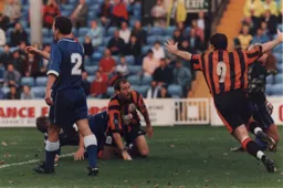 Paul Showler gets his second goal in two games to give the Hatters the lead