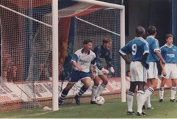 Steve Davis turns away after putting the Town ahead for his second goal in two games